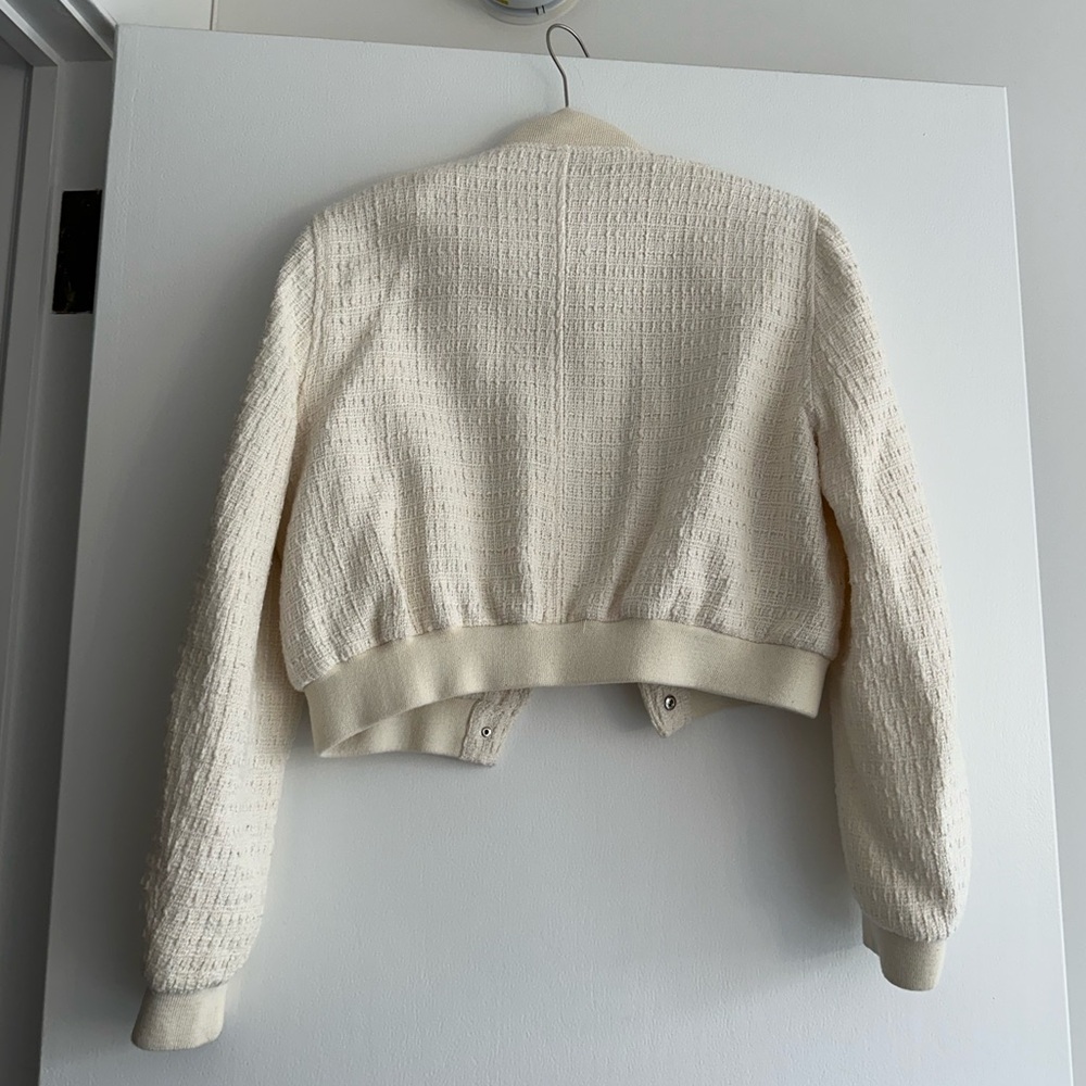 Zara Textured Weave Bomber Jacket - Picture 2 of 3